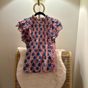 Oliphant pintuck ruffle top